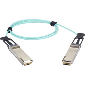 Black Box Fiber Optic Network Cable - 16.40 ft Fiber Optic Network Cable for Switch, Router, Server, Network Device - First End: 1 x QSFP+ Network - Male - Second End: 1 x QSFP+ Network - Male - 40 Gbit/s - LSZH - Aqua