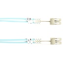 Black Box Fiber Optic Duplex Patch Network Cable - 32.80 ft Fiber Optic Network Cable for Transceiver, Network Device - First End: 2 x LC Network - Male - Second End: 2 x LC Network - Male - 10 Gbit/s - Patch Cable - OFNR - 50/125 µm - Aqua