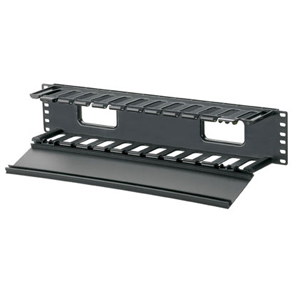 PANDUIT PatchLink Horizontal Cable Manager - Cable Manager - Black - 2U Rack Height x 19" Panel Width