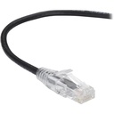 Black Box Slim-Net Cat.6a UTP Patch Network Cable - 2 ft Category 6a Network Cable for Patch Panel, Wallplate, Network Device - First End: 1 x RJ-45 Network - Male - Second End: 1 x RJ-45 Network - Male - 10 Gbit/s - Patch Cable - Gold Plated Contact - CM - 28 AWG - Black