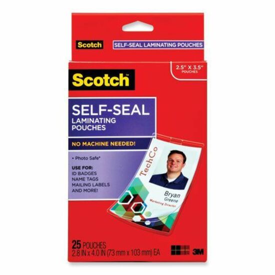 Scotch Self-sealing Laminating Pouch with Clips