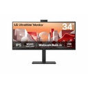 LG 34BA85QE-B 34" Class Webcam UWQHD Curved Screen LED Monitor - 21:9 - Textured Black, Black