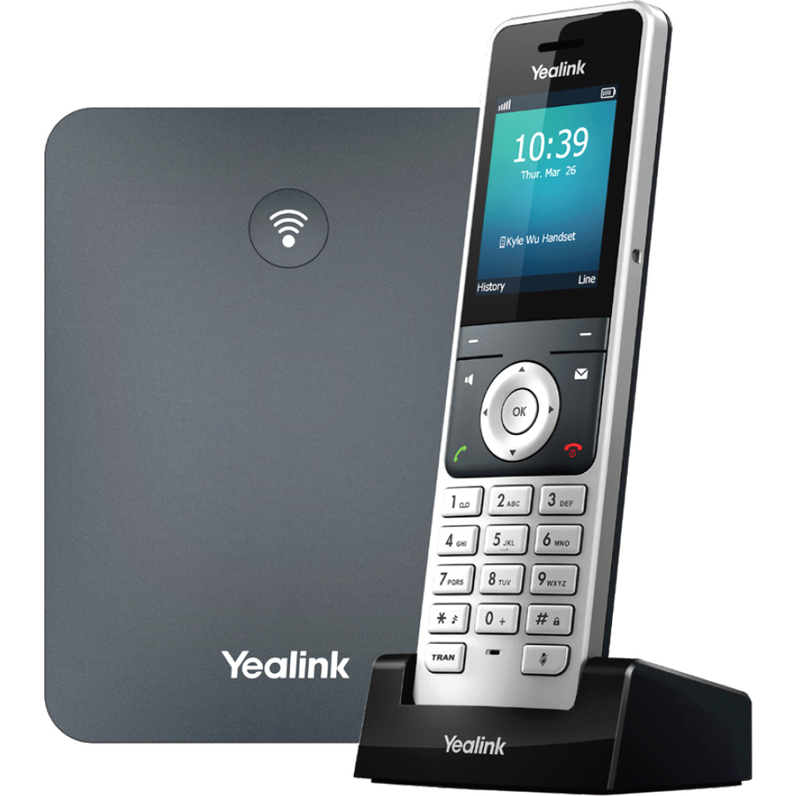 Yealink W76P IP Phone - Cordless - Corded - DECT - Wall Mountable, Desktop - Alabaster Silver, Classic Gray - VoIP - 1 x Network (RJ-45) - PoE Ports