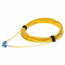 AddOn 11m LC to LC Yellow OS2 Duplex OFNR (Riser-Rated) SMF Fiber Patch Cable