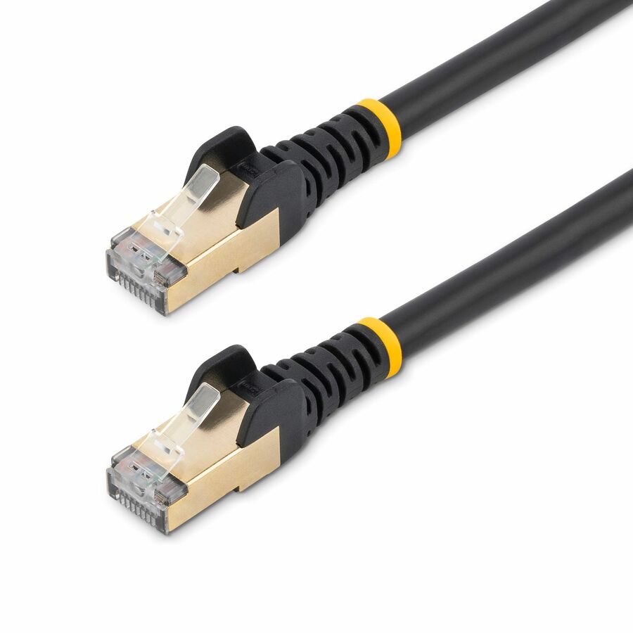 StarTech 9ft CAT6a Ethernet Cable - 10 Gigabit Category 6a Shielded Snagless 100W PoE Patch Cord - 10GbE Black UL Certified Wiring/TIA