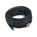 Monoprice 35ft Premium 3.5mm Stereo Male to 2RCA Male 22AWG Cable (Gold Plated) - Black