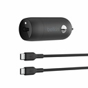 Belkin BoostCharge 30W USB-C Car Charger, Black