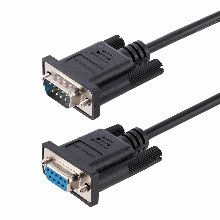 StarTech 3m RS232 Serial Null Modem Cable, Crossover Serial Cable w/Al-Mylar Shielding, DB9 Serial COM Port Cable Female to Male, F/M