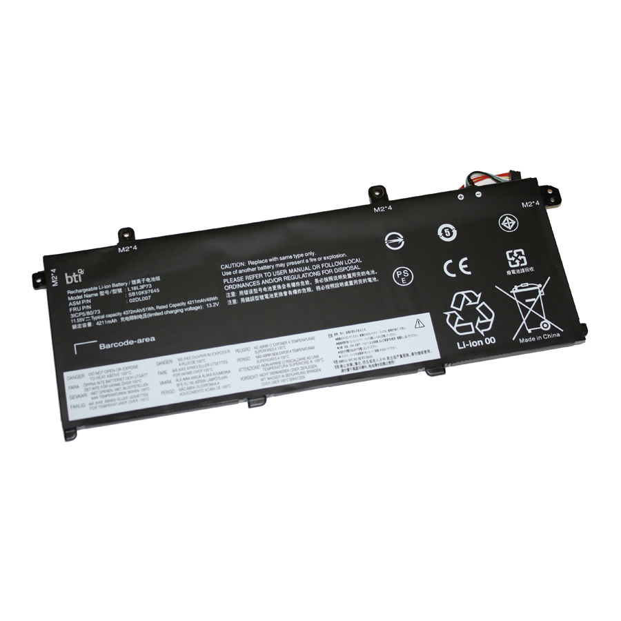 BTI L18L3P73-BTI 11.55V 51WHR LI-ION BATTERY 02DL007, 5B10W13877, 5B10W13908, 5B10W51829, L18L3P73, SB10K97645, SB10T83122, 02DL008, 5B10W13905, 5B10W13954, 5B10W51830, L18M3P73, SB10K97646, SB10T83197, 02DL009, 5B10W13906, 5B10W51826, L18C3P71, L18M4P73, SB10K97647, 02DL010, 5B10W13907, 5B10W51827, L18C3P72, L18M4P74, SB10K97648 THINKPAD P14S, THINKPAD T14 GEN1, THINKPAD P43S, THINKPAD T14 GEN2, THINKPAD P43S 20RH, THINKPAD T490, THINKPAD T14, THINKPAD T495