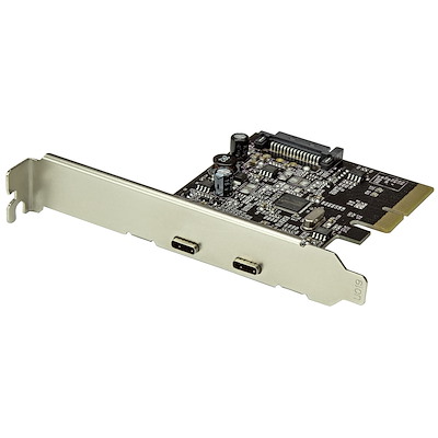 [02PCIE2USBc3.1] StarTech.com Discontinued and replaced by PEXUSB312C3 - Dual Port USB-C Card - 2x USB-C - USB 3.1 PCI-e Card with SATA - USB 3.1 Expansion Card - PCI Express USB C Card