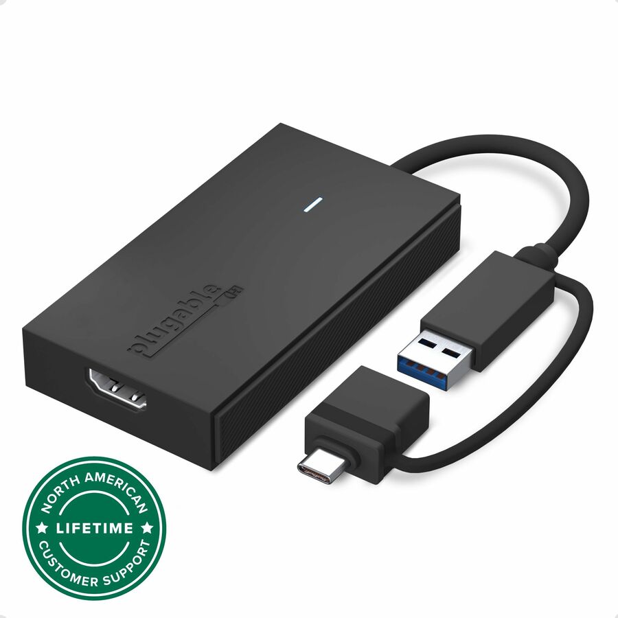 Plugable USB C to HDMI Adapter, Universal Video Graphics Adapter for USB 3.0 and USB-C Macs and Windows - Extend an HDMI Monitor up to 1080p@60Hz
