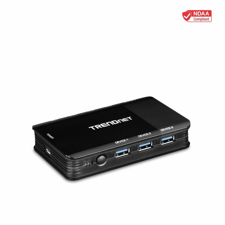 TRENDnet 4 Computer 4-Port USB 3.1 Sharing Switch, TK-U404, 4 x USB 3.1 for Computers, 4 x USB 3.1 for Devices, Flash Drive Sharing, Scanners, Printers, Mouse, Keyboard, Windows & Mac Compatible