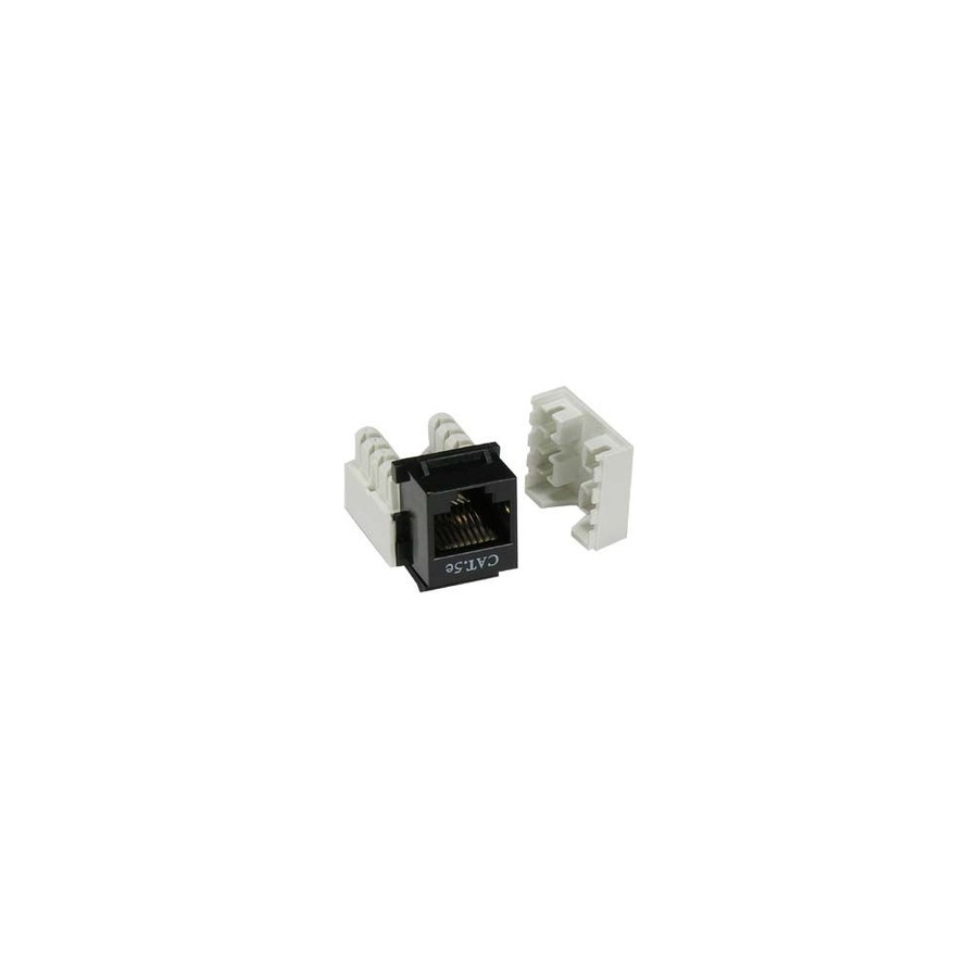 Unirise Cat5e Keystone Jack 110 Type Punch Down, Black