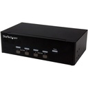 StarTech.com 4-port KVM Switch with Dual VGA and 2-port USB Hub - USB 2.0 - Access four dual-video computers & two shared USB peripherals from a single workstation - Compatible with dual VGA computers and VGA monitors & televisions - 4-port VGA KVM - Dual VGA Video - USB 2.0 - KVM switch - dual display - 3.5mm audio support