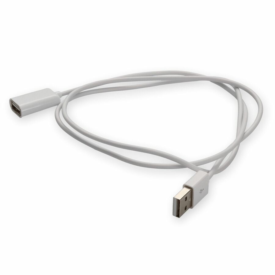 AddOn 2m USB A 2.0 Male to USB B 2.0 Female White Cable
