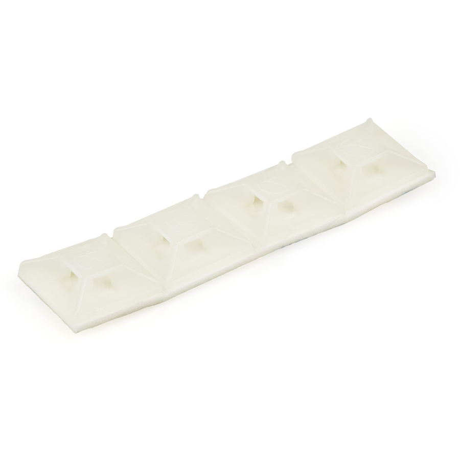 StarTech 100 Pack Cable Tie Mounts with Adhesive Tape for 0.13in (3.2mm) Wide Ties, Nylon/Plastic Zip Tie Mounts, 94V-2 Fire & UL, TAA