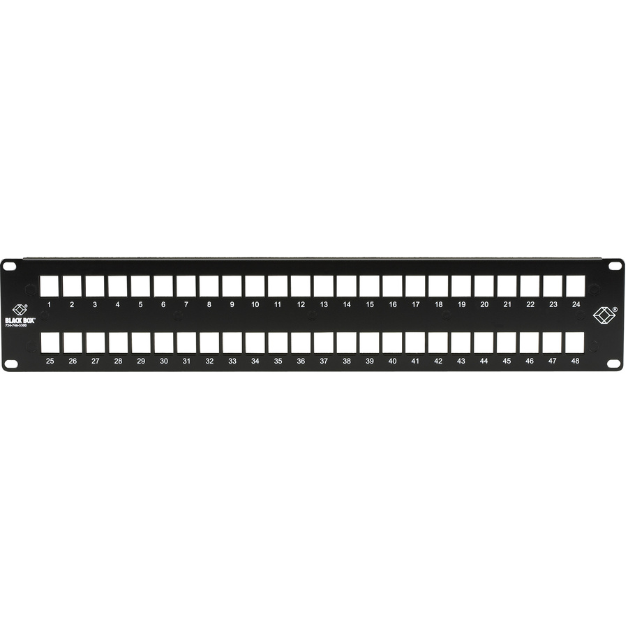 Black Box Multimedia Patch Panel - 2U, 48-Port