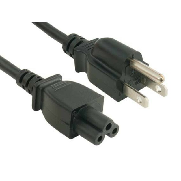 ENET 5-15P to C5 Black 3ft 3-Prong Laptop/Notebook Power Cord 18 AWG NEMA IEC-320 5-15P to IEC-320 C5