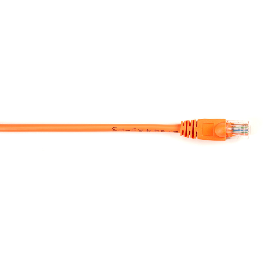 Black Box Connect Cat.6 UTP Patch Network Cable - 25 ft Category 6 Network Cable for Network Device - First End: 1 x RJ-45 Network - Male - Second End: 1 x RJ-45 Network - Male - 1 Gbit/s - Patch Cable - Gold Plated Contact - CM - 26 AWG - Orange - 1 Each