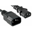 ENET C13 to C14 2ft Black Power Extension Cord / Cable 250V 18 AWG 10A NEMA IEC-320 C13 to IEC-320 C14 2'