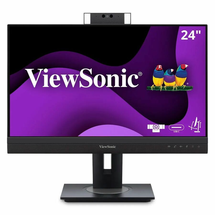 ViewSonic VG2457V 24 Inch 1080p Docking Monitor, IPS with Windows Hello IR Webcam Compatibility for Smooth Video Conferencing, Advanced Ergonomics, 90W USB-C, RJ45, HDMI, and DisplayPort Inputs