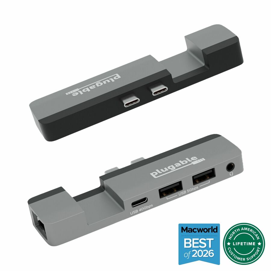 Plugable 5-in-1 USB C Hub Multiport Adapter for MacBook Pro 14/16 Inch, Macbook Air M2