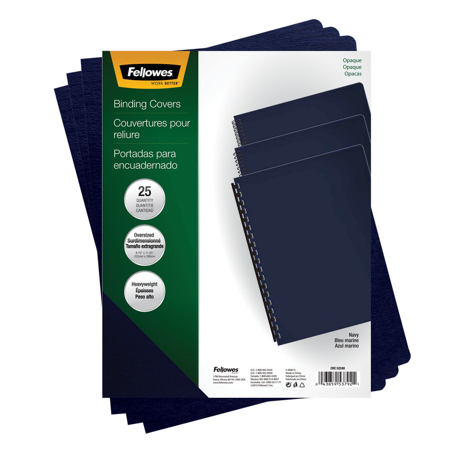 Fellowes Futura™ Presentation Covers - Oversize, Navy, 25 pack