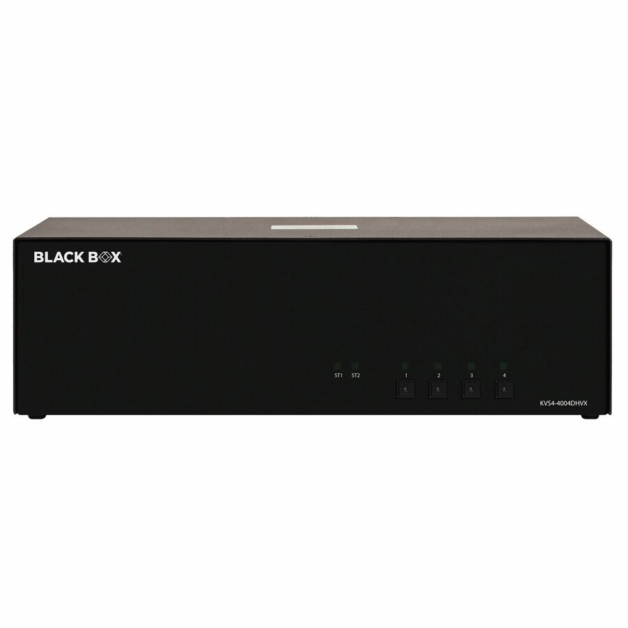 Black Box KVM Switch, NIAP 4.0 Certified - 4-Port, Quad-Monitor, DVI, HDMI, DisplayPort, CAC