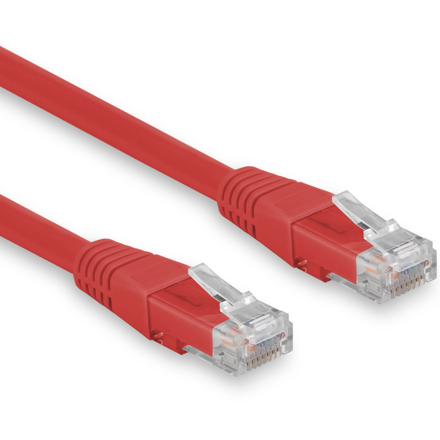 Rocstor Cat.6 UTP Patch Network Cable - Rocstor Premium 14ft (4.3m) CAT6 Ethernet Cable - 100% Copper UL Rated - Red - Molded - 100W PoE UTP Category 6 Patch Cord UL Certified Wiring/TIA - 14ft Red CAT6 Ethernet cable provides Multi Gigabit 1/2.5/5Gbps & 10Gbps up to 160ft - ANSI/TIA-568-2.D Category 6 - 24 AWG stranded 100% copper UL Rated wire (E348508) 100W PoE - RJ45 Molded UTP Patch Cord - Red