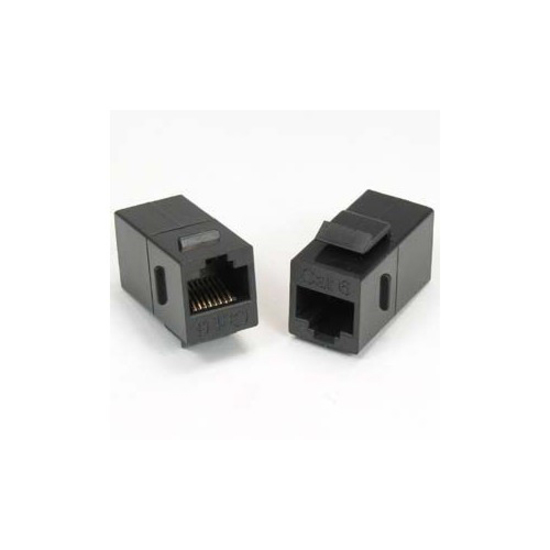 Unirise Cat6 RJ45 Keystone In-line Coupler, Black