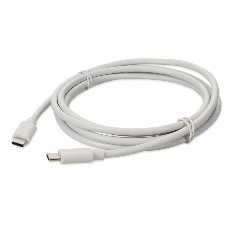 AddOn 2.0m (6.6ft) USB C 3.1 Male to USB C 3.1 Male White Adapter Cable