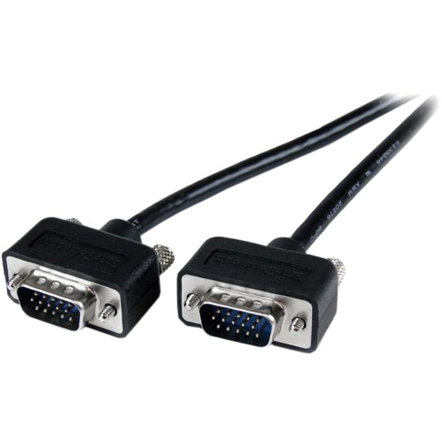 StarTech.com Thin Coax High Res VGA Monitor Cable with LP Connectors - SVGA - Low Profile Connectors - HD15 (M) - HD15(M) - Connect your VGA monitor with the highest quality connection available - 15ft vga cable - 15ft vga video cable - 15ft vga monitor cable -15ft hd15 to hd15 cable