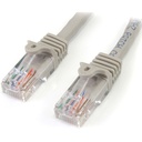 StarTech 1 ft Gray Snagless Cat5e UTP Patch Cable