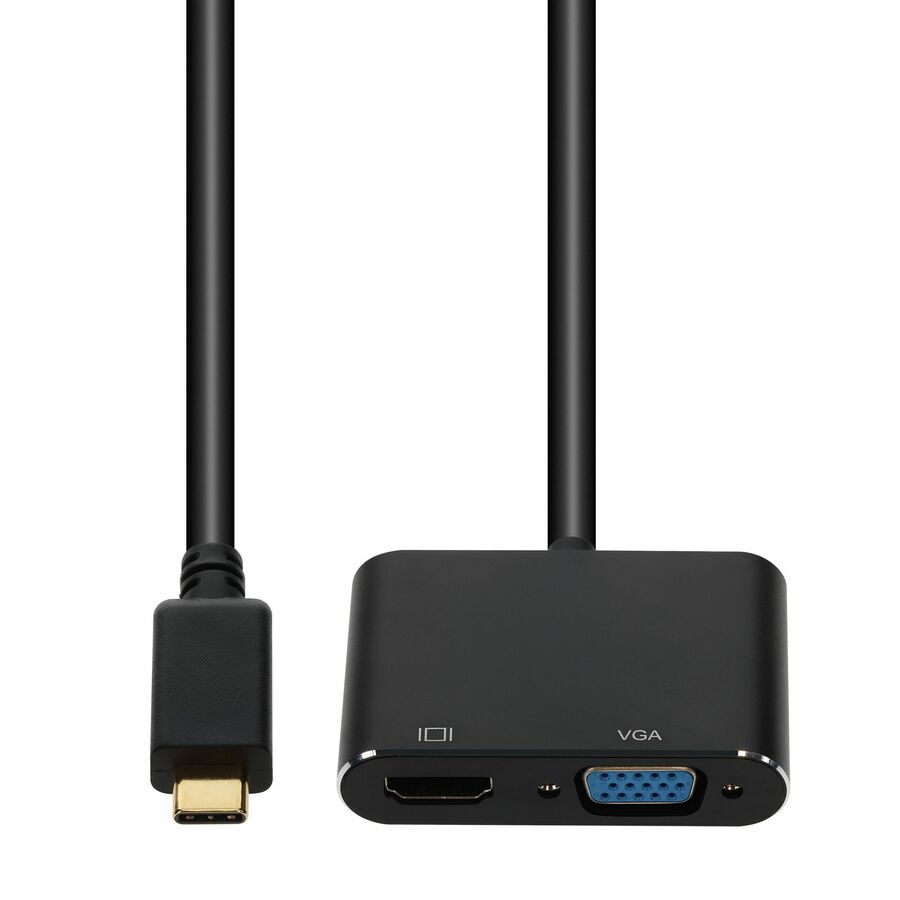 AddOn 8in USB-C (Male) to HDMI (4K), VGA (Female) Hub with Aluminum Housing