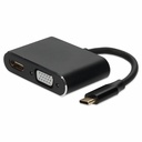AddOn 8in USB-C Male to HDMI (4K), VGA Female Hub with Aluminum Housing