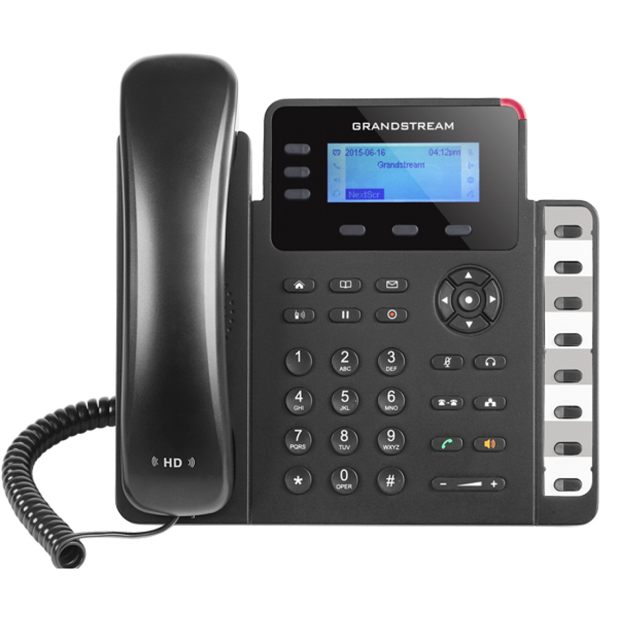 Grandstream GXP1630 IP Phone - Corded - Corded - 4 Multiple Conferencing - Wall Mountable, Desktop - Black