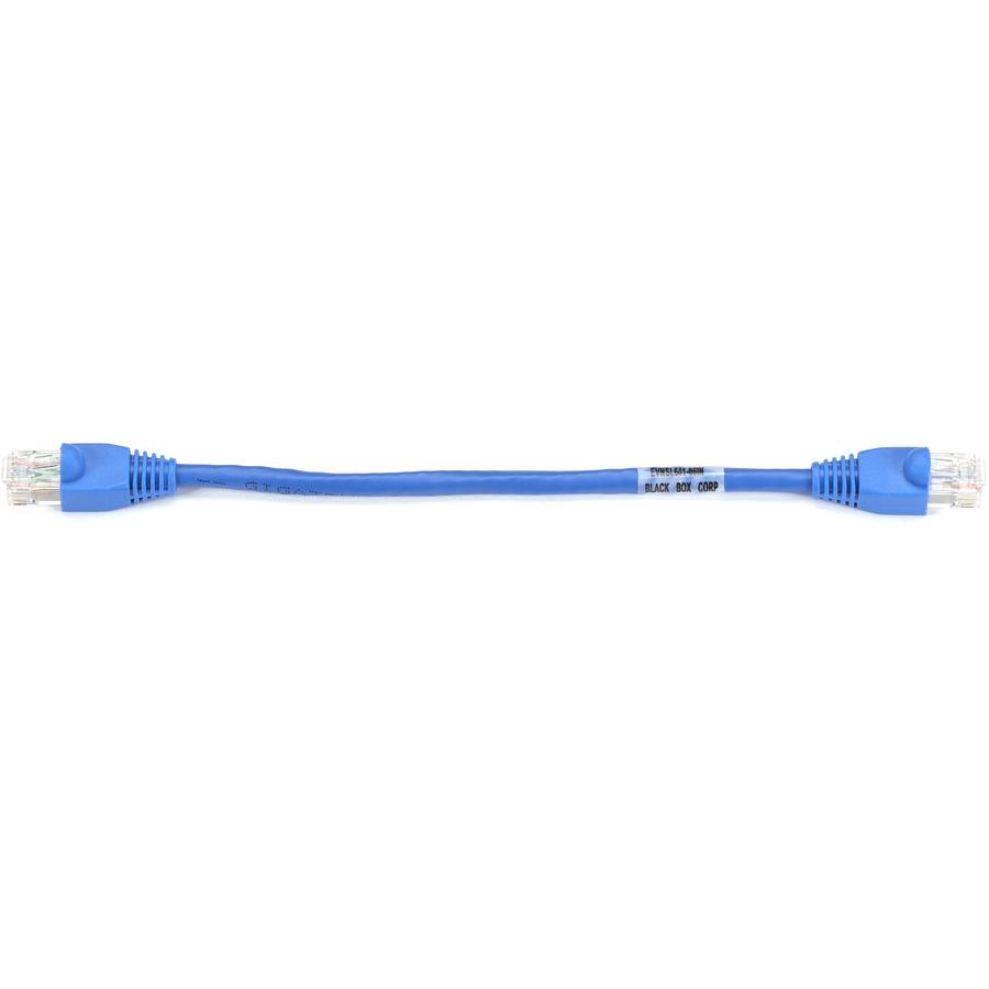 Black Box GigaTrue Cat.6 UTP Patch Network Cable - 9" Category 6 Network Cable for Patch Panel, Wallplate, Network Device - First End: 1 x RJ-45 Network - Male - Second End: 1 x RJ-45 Network - Male - 1 Gbit/s - Patch Cable - Gold Plated Contact - CM - 24 AWG - Blue - 1 Each
