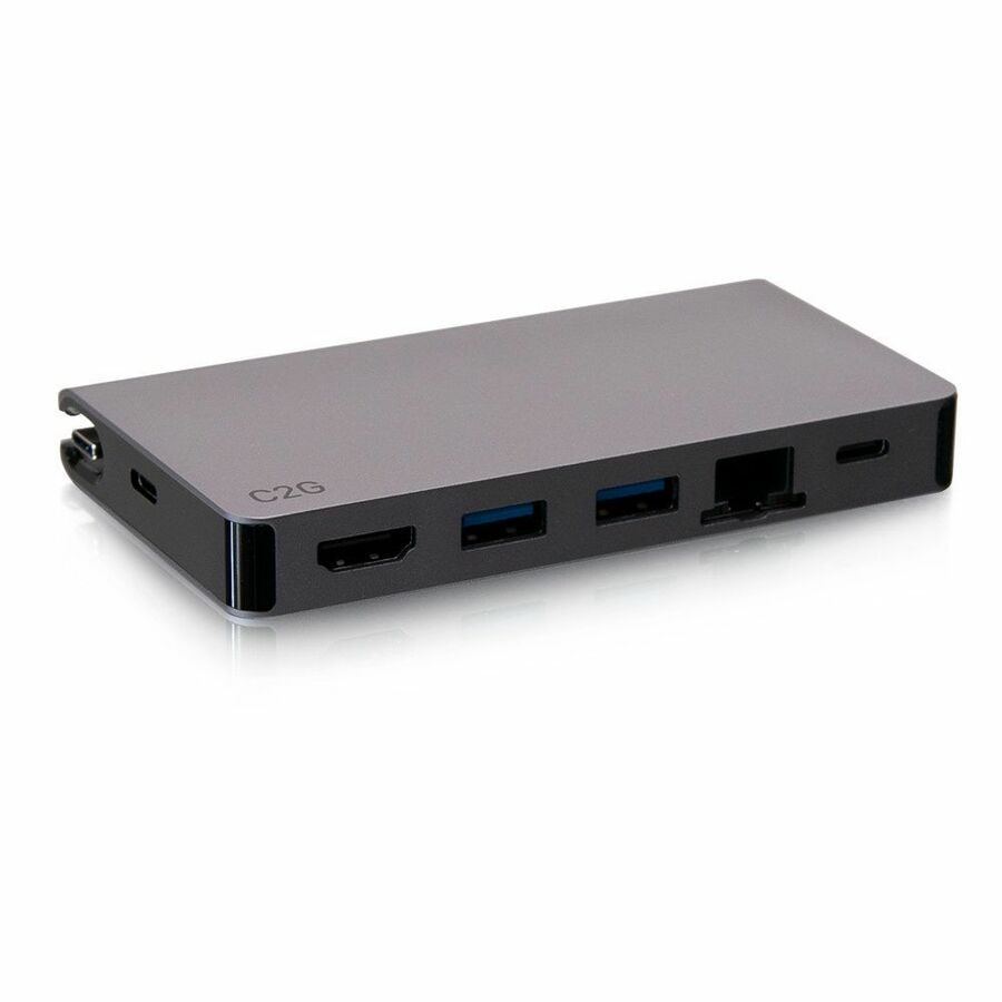 C2G USB-C 5-in-1 Compact Dock with HDMI, 2x USB-A, Ethernet, and USB-C Power Delivery