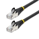 StarTech 30ft CAT6a Ethernet Cable, Black Low Smoke Zero Halogen (LSZH) 10 GbE 100W PoE S/FTP Snagless RJ-45 Network Patch Cord