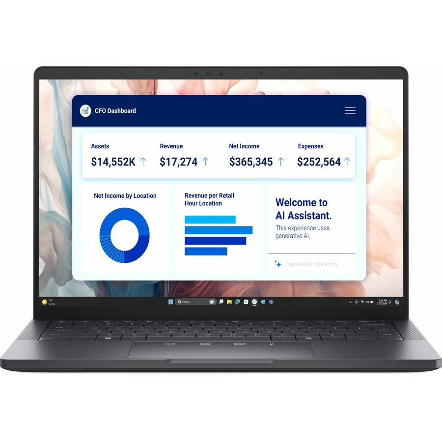 Dell Pro 13 Premium PA13250 13.3" Copilot+ PC Notebook - Full HD Plus - 60 Hz - Intel Core Ultra 7 268V - vPro Technology - Intel Evo Platform - 32 GB - 512 GB SSD - English (US) Keyboard - Magnetite