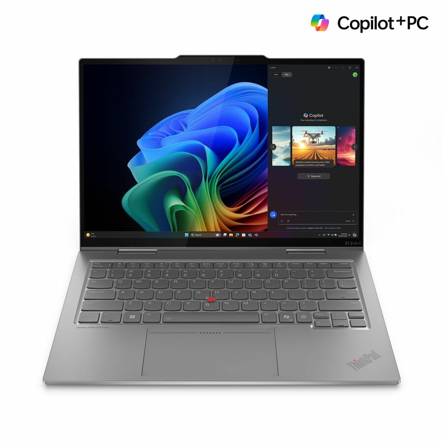 Lenovo Thinkpad X1 Gen 10 21NU0036US 14" Touchscreen Convertible Copilot+ PC 2 in 1 Notebook - WUXGA - 60 Hz - Intel Core Ultra 7 268V - Intel Evo Platform - 32 GB - 512 GB SSD - English Keyboard - Gray