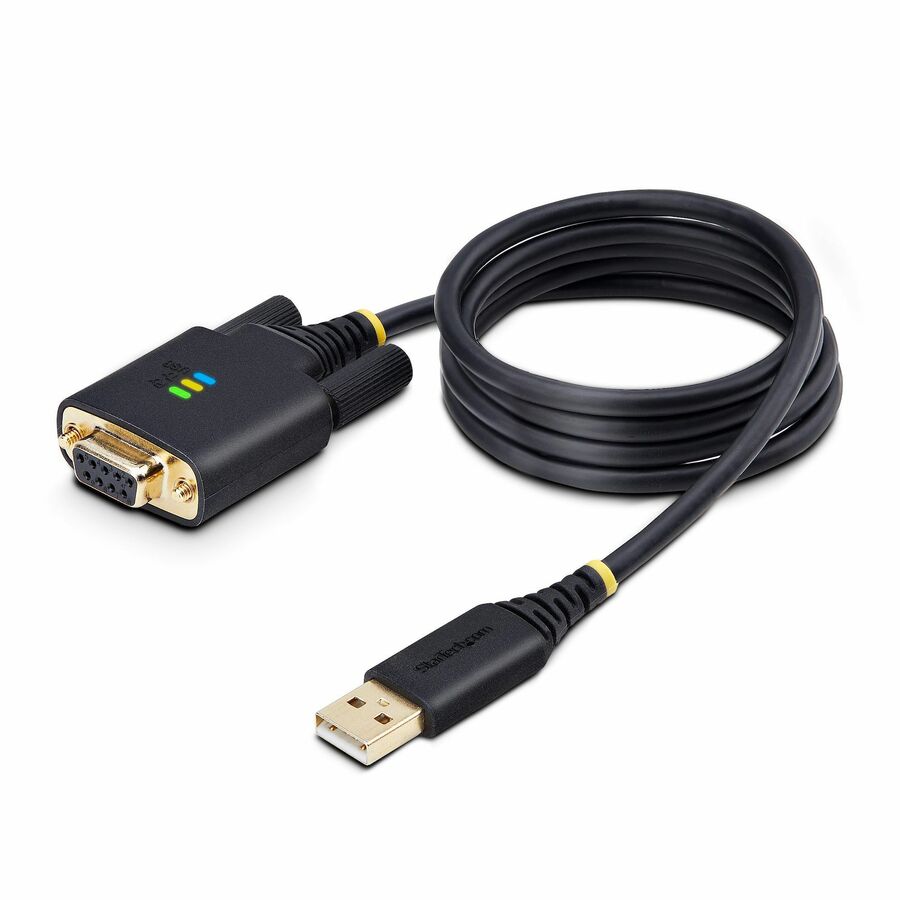 StarTech 3ft (1m) USB to Null Modem Serial Adapter Cable, COM Retention, FTDI, RS232, Changeable DB9 Screws/Nuts, Windows/macOS/Linux