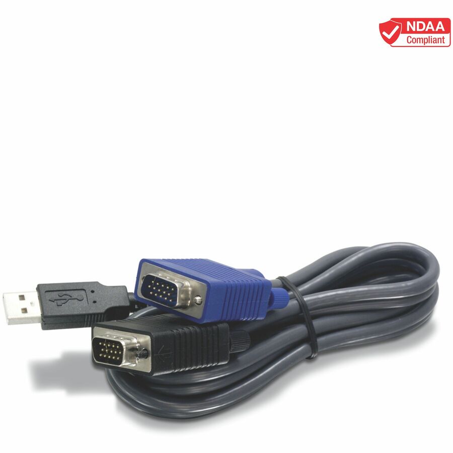 TRENDnet USB VGA KVM Cable,15 Feet, TK-CU15, Connect with TRENDnet KVM Switches, USB Keyboard/Mouse Cable and Monitor Cable
