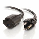 C2G 3ft Power Extension Cord - 18 AWG - NEMA 5-15P to NEMA 5-15R