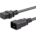 StarTech 10ft (3m) Heavy Duty Extension Cord, IEC C19 to IEC C20 Black Extension Cord, 15A 250V, 14AWG, Heavy Gauge Power Cable