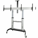 StarTech Dual TV Cart, 60in VESA TVs up to 50kg/110lb each, Height Adjustable Mobile Display Mount/Cart, Rolling TV Cart on Wheels