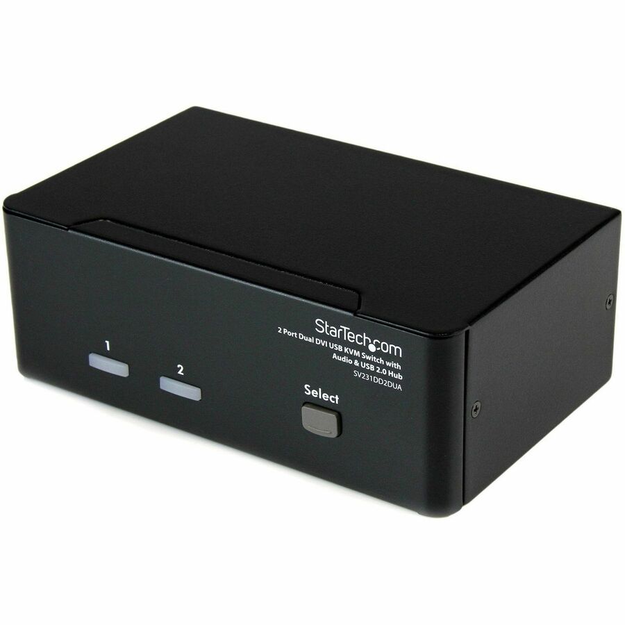 StarTech 2 Port Dual DVI USB KVM Switch w/ Audio & USB Hub, TAA