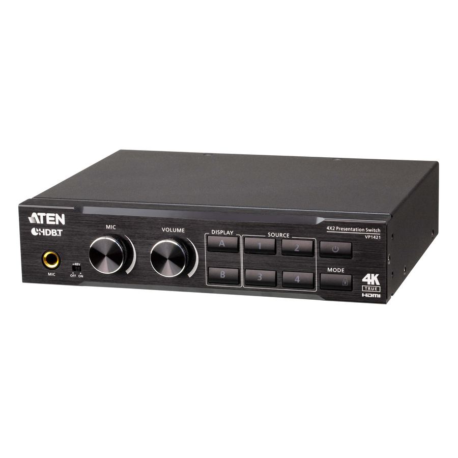 ATEN 4 x 2 True 4K Presentation Matrix Switch with Scaling, DSP, and HDBaseT-Lite