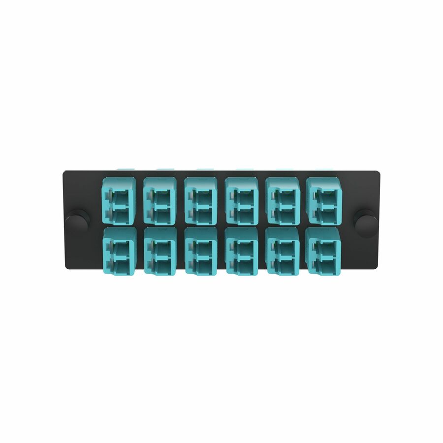 Panduit Opticom Fiber Adapter Panel, OM4, 12 LC Duplex, Aqua