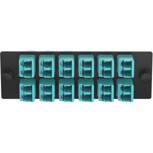 Panduit Opticom Fiber Adapter Panel, OM4, 12 LC Duplex, Aqua